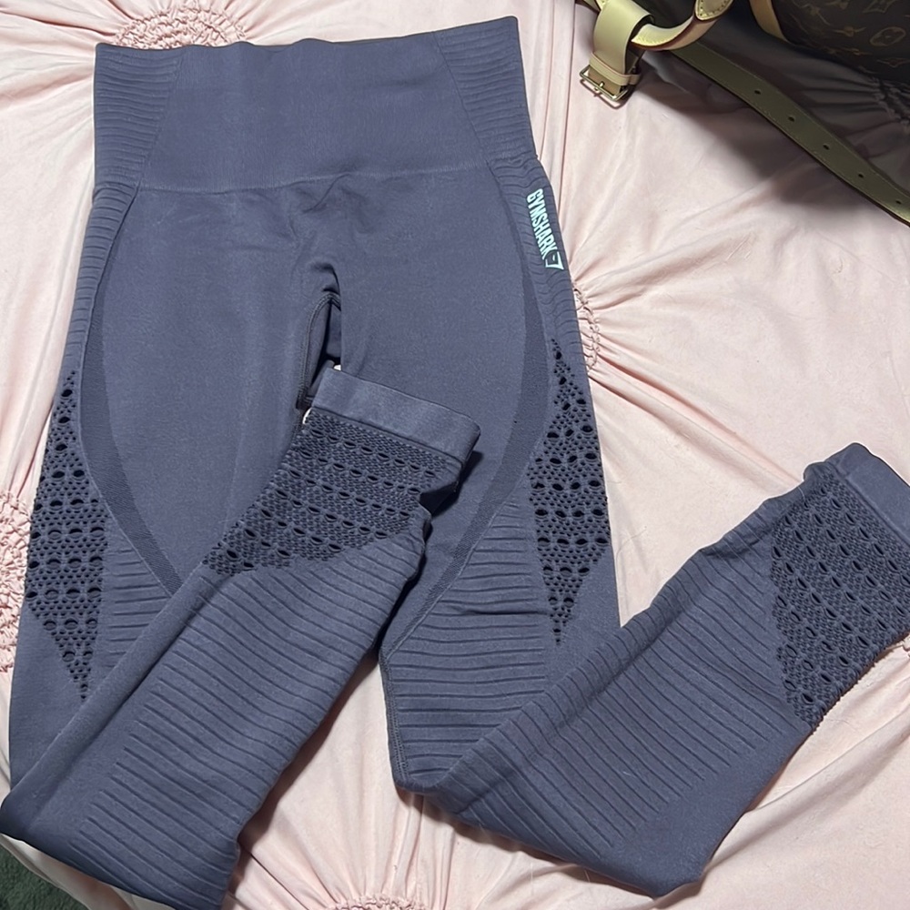 Dark plum gym shark leggings